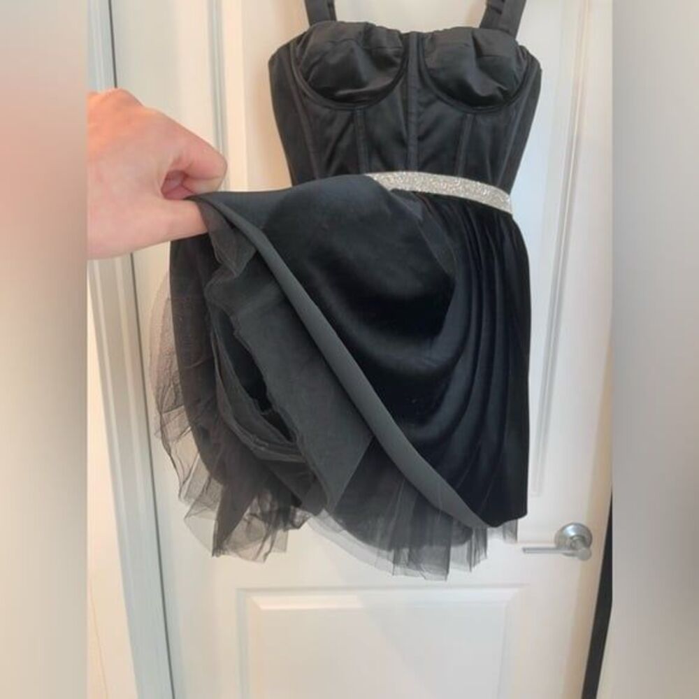 NWOT Bronx And Banco Mademoiselle VelvetCorset Mini Dress, Black - Picture 10 of 12